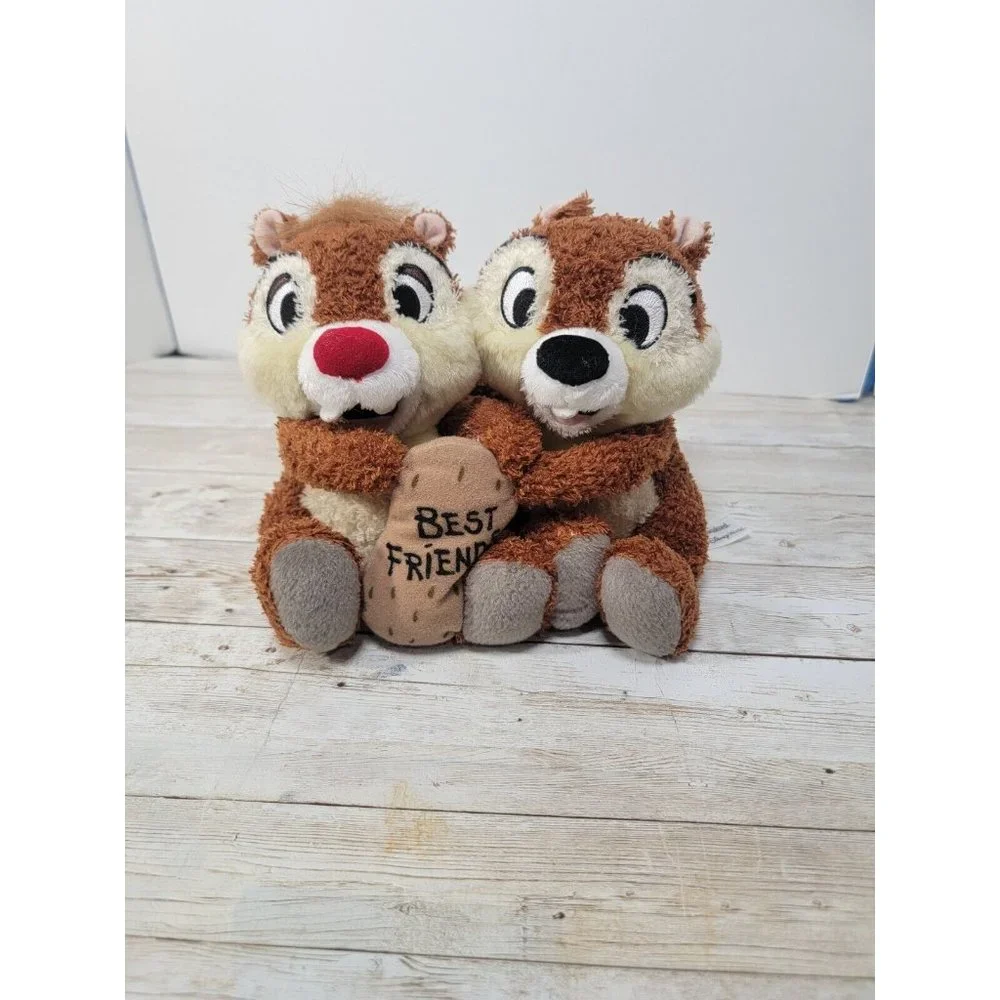 Disney World Authentic Chip & Dale Plush Chipmunks Best Friends Figures With Tag